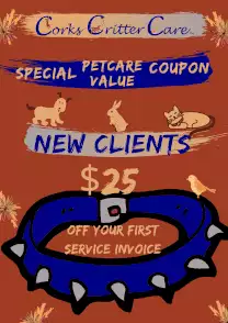 client pst sitting special coupon 25 dollars off pet care services